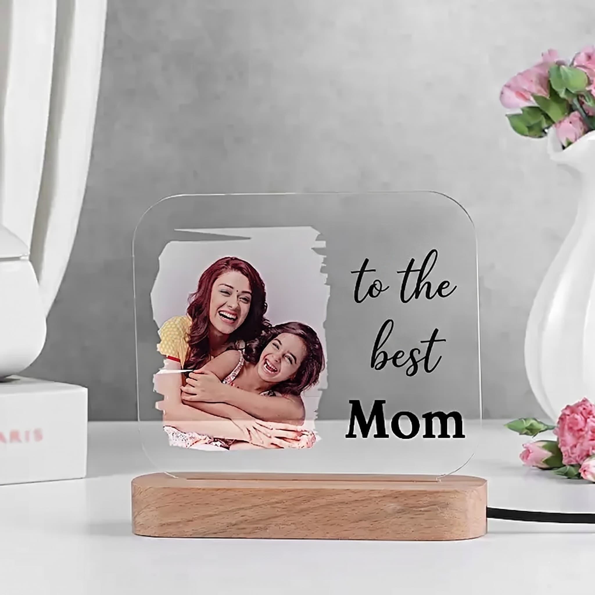 Custom Engraved Glow Acrylic Lamp for Mothers