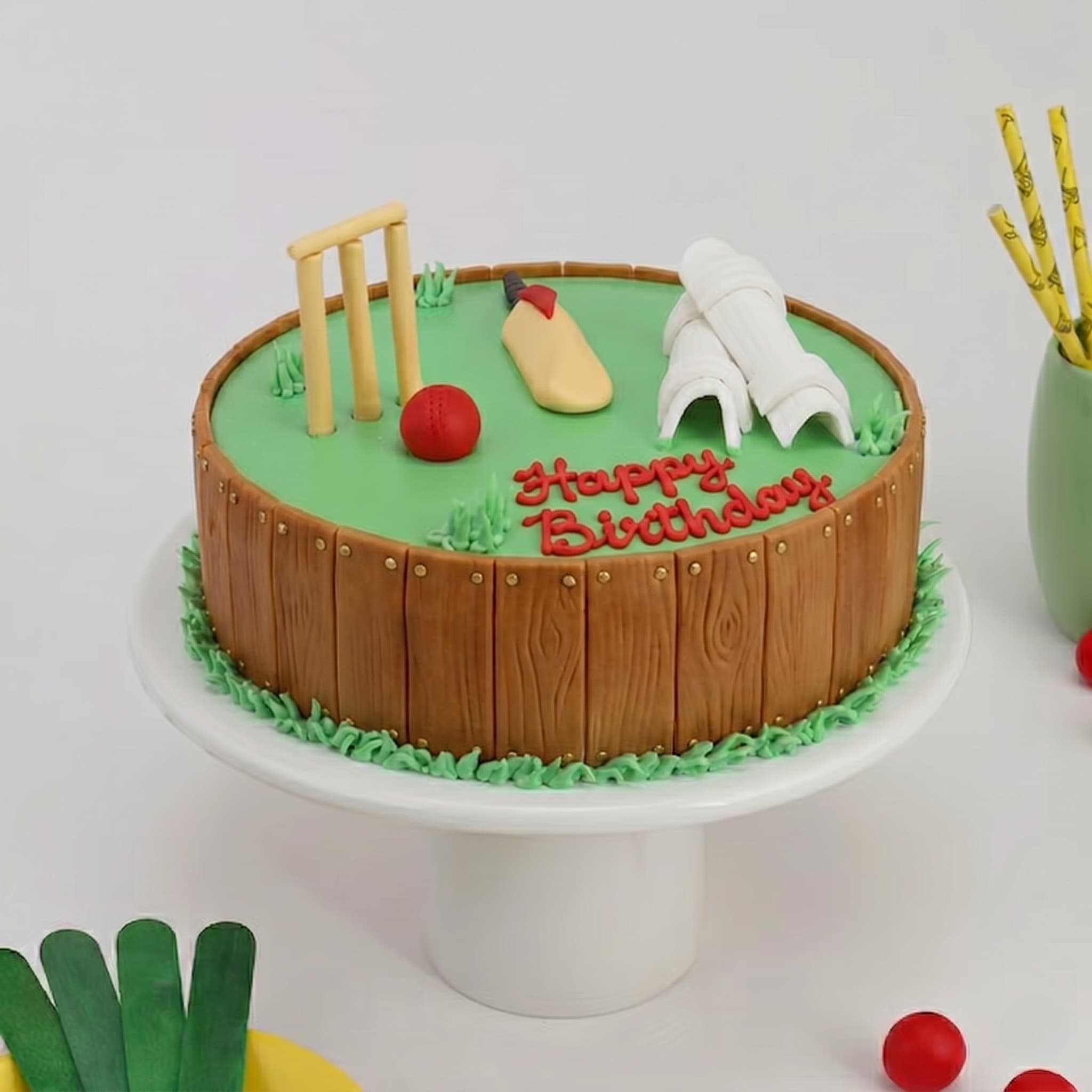 Dynamic Cricket Pitch Celebration Cake