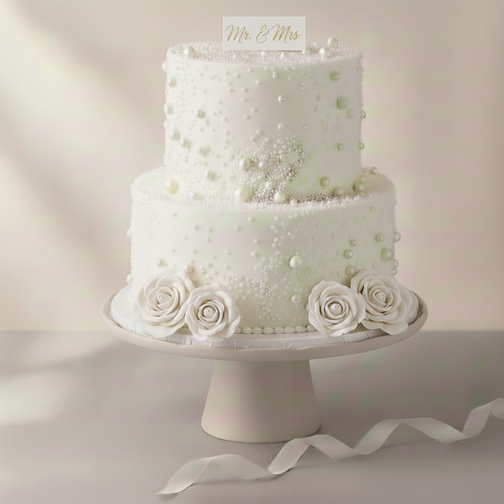 Dreamy White Chocolate Wedding Cake