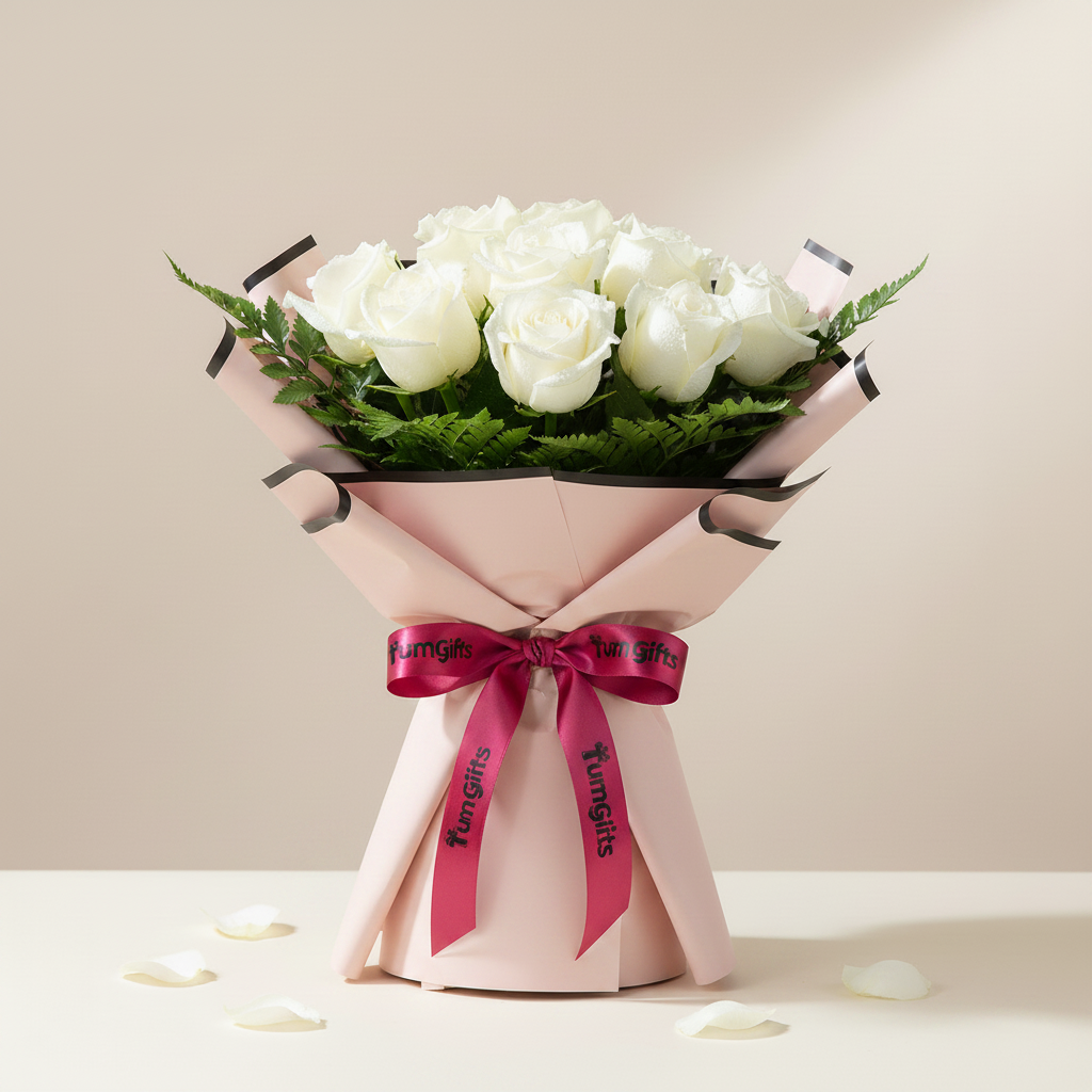 Elegant Monochrome Rose Bouquet